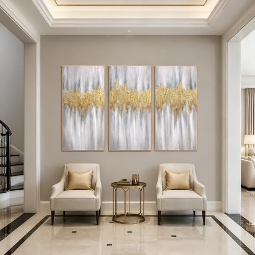 SAFERRYHOME Abstract Hand Painted Wall Art, Large 20"x40"x3 Framed - Image 6