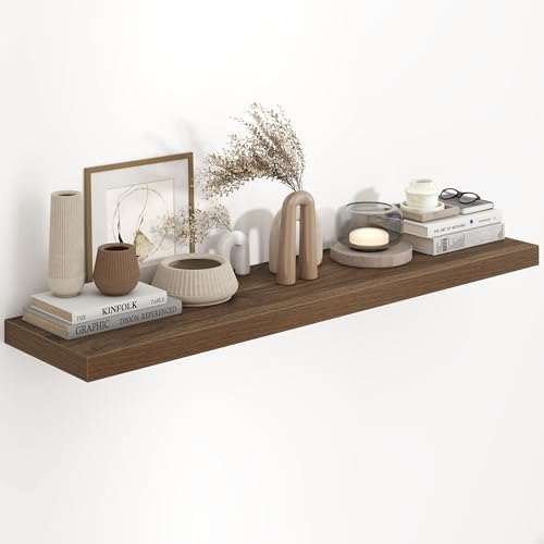 Fun Memories 48 Inch Floating Shelves, 9.3 Inch Deep Wall Shelves by FunMemories