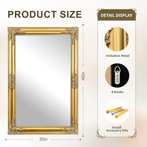 Vintage Gold Mirror for Wall - Image 2