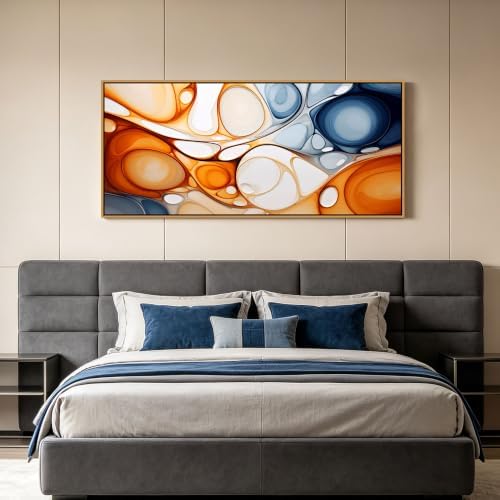KLAKLA Orange and Blue Abstract Wall Art - Image 4