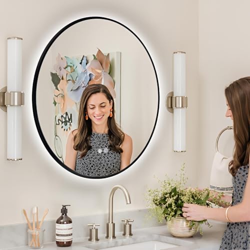Niccy 36" Round LED Bathroom Backlit Mirror - Image 4