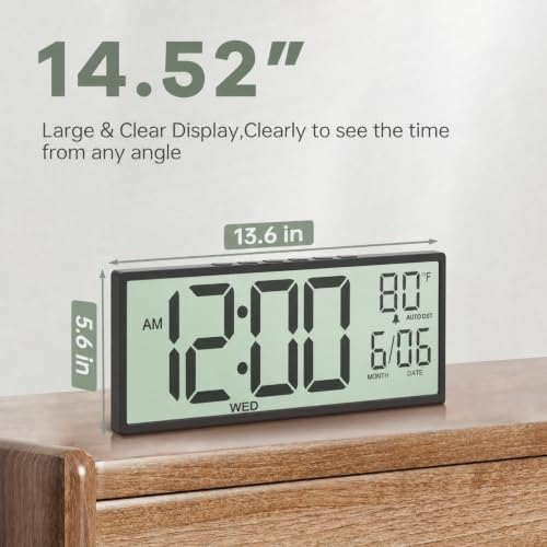 JALL Large Digital Wall Clock Battery Operated, Wall Clock - Image 2