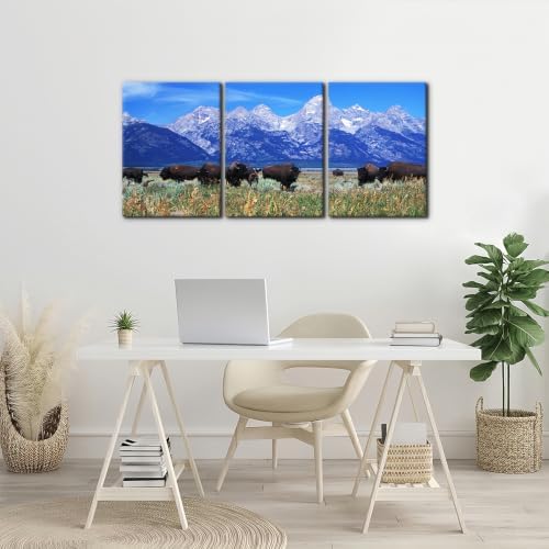 Pacimo Framed Native American Bison Modern Wall Art - Image 2
