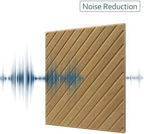 16-Pack Acoustic Wall Panels, 11.8" x 11.8" Peel and Stick PET Diagonal Slat - Image 4