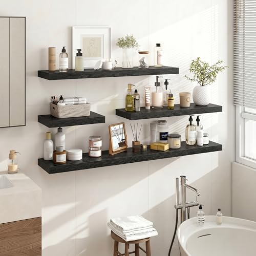 Acovy 55 Inch Floating Shelves, Wooden Shelves - Image 2