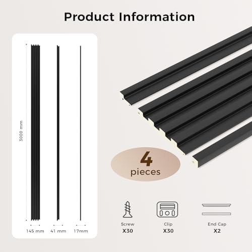 Slat Wall Panel 4-Pack, 118’’x5.7’’ - Image 3