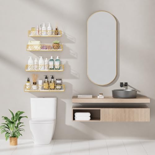 Amaoot Floating Shelves for Wall Set of 4, Wall Shelf Wood Floating Shelf - Image 3