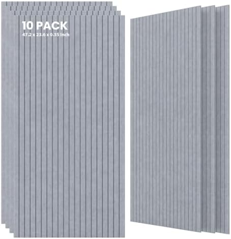 TO-TH Acoustic Wall Panels Large Sound Absorbing Panel 10 Pack, Smoky Gray by TO-TH