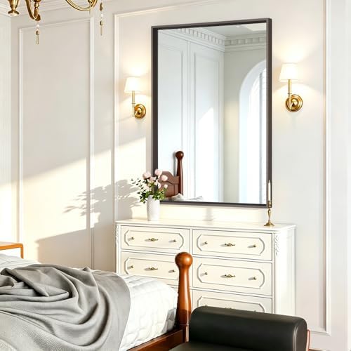 AAZZKANG Rectangular Metal Frame Mirror 28"x20" Retro Bathroom Bedroom Wall - Image 5