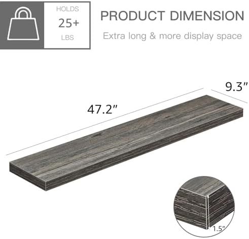 QEEIG Extra Long Floating Shelves - Image 3