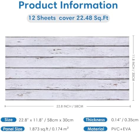 COMSTICKC 3D Faux Wood Wall Sticker Peel and Stick Shiplap - Image 5