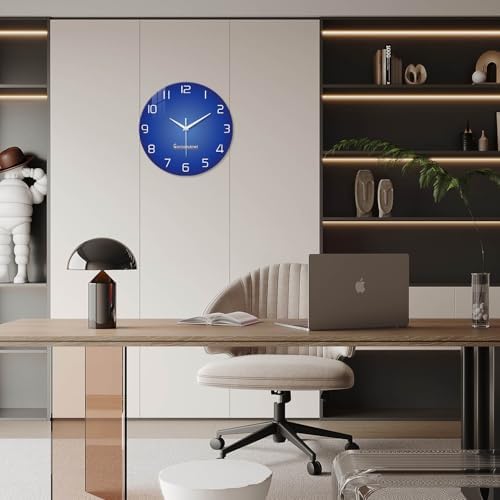 XNM Big Minimalist Glass Wall Clocks Battery Operated 16 Inch - Image 2