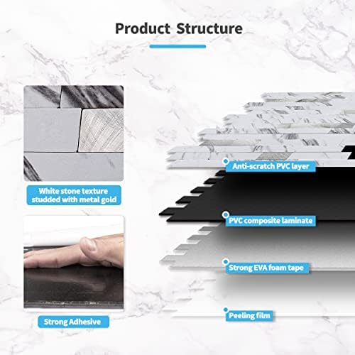 Art3d Faux Stone Peel & Stick Backsplash Tile, Plain White Marble - Image 5