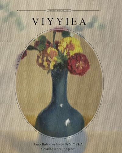 VIYYIEA Vintage Framed Flower Vase Wall Art Still Life Painting 8x10 Inch - Image 4