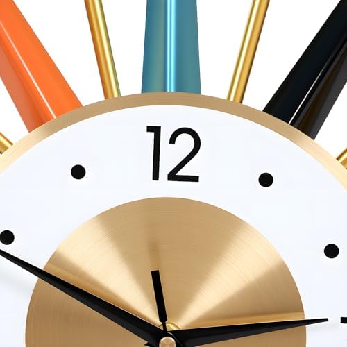 Large Wall Clock 22 Inch, Mid Century Wall Clock Starburst Clock Modern Decor - Image 4