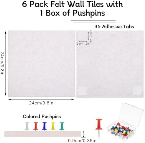 Cork Board Alternative 28" x 19", 6 Pack Felt Bulletin Boards, Pin Board - Image 3