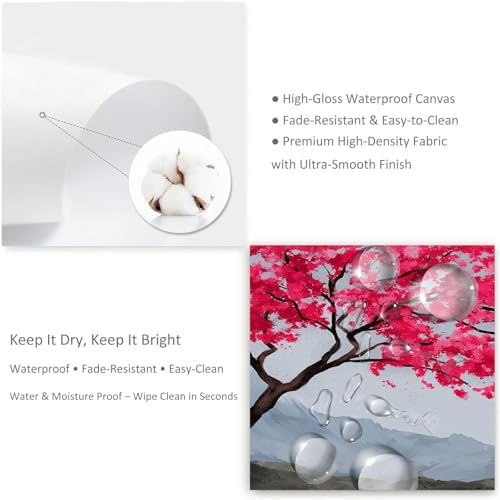 Canvas Wall Art Watercolor Japanese Sakura Tree Mountains Poster Canvas - Image 7