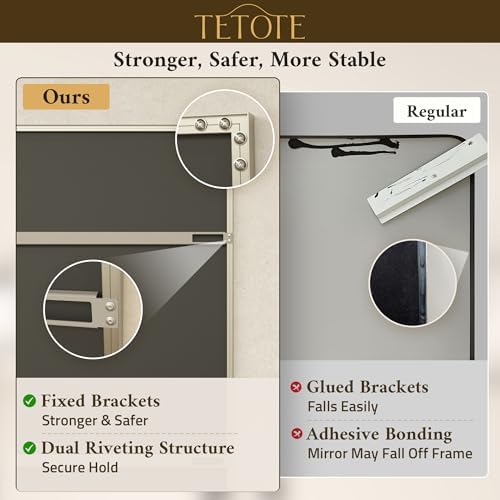 TETOTE Brushed Nickel Bathroom Mirror - Image 4