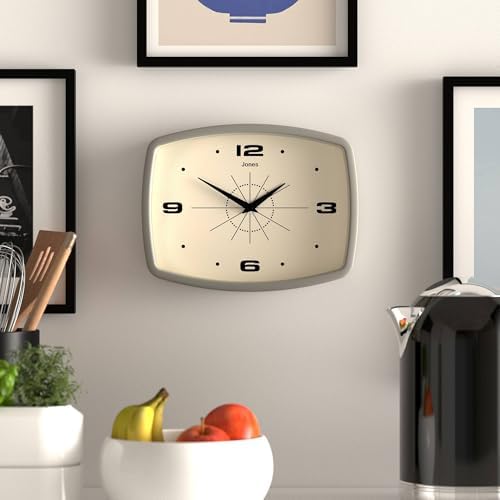 JONES CLOCKS® Movie wall Clock | Rectangular Retro Clock | 10" | Gray | Cool - Image 3