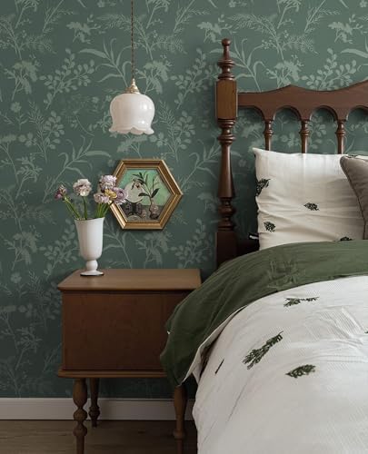 Heroad Sage Green Peel and Stick Wallpaper Boho Floral Contact Paper - Image 5