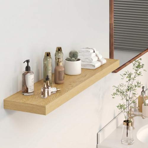 Heimlove Floating Shelves 39.4" W x 9.3" D Oak Set of 2 - Image 6
