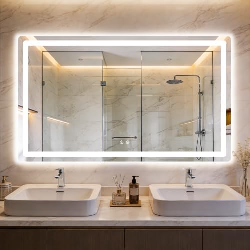 LED Bathroom Mirror with Lights by Unknown