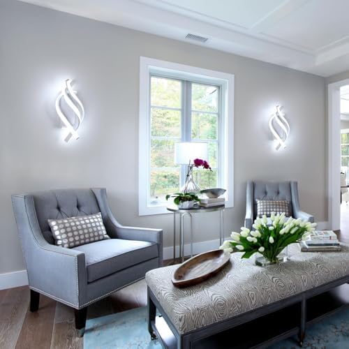 Modern Wall Sconce 21W Indoor Wall Lights Cool White 6500K Spiral Design Wall - Image 3