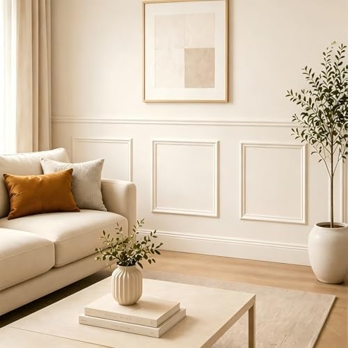 3 Set Peel and Stick Wall Molding Kit, Pre Cut Wainscoting Panels - Image 3