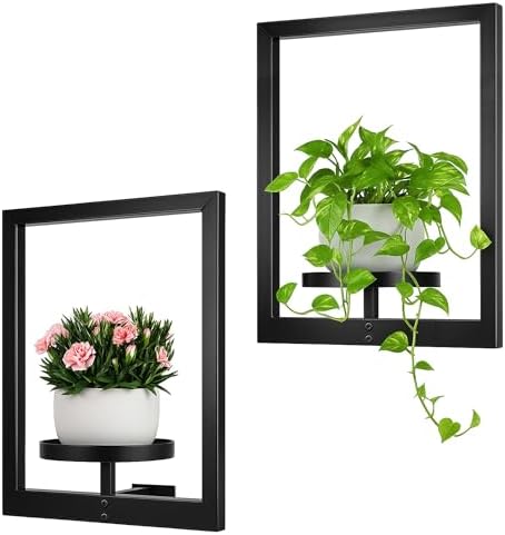 Heavy-Duty Wall Planters for Indoor Plants, Modern Metal Hanging Plant Holders by Wacloud