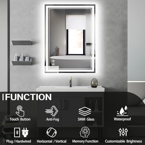 28" x 36" LED Bathroom Mirror, Wall Vanity Mirror - Image 2