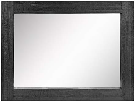 Stonebriar 24" x 18" Rectangle Black Wood Frame Wall Mirror - Image 3