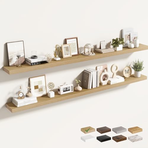 Acovy 72 Inch Floating Shelves for Wall 2 Pack, Wall Mounted Floating Shelf by Acovy