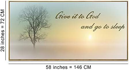 Lasdel Natural Extra Framed Canvas Wall Art of Misty Sunset & Tree Plant Picture - Image 2