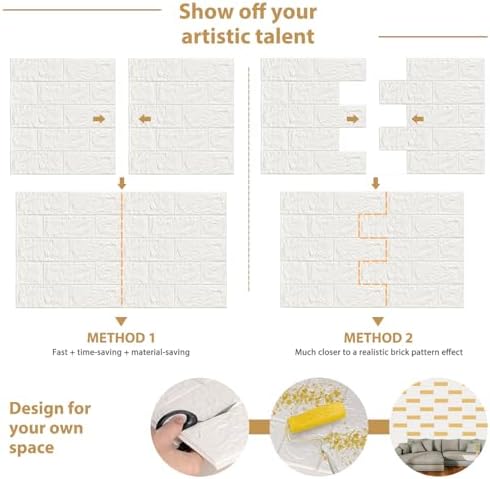 JOLOV 3D Wall Panels Peel and Stick, Waterproof PE Foam - Image 2