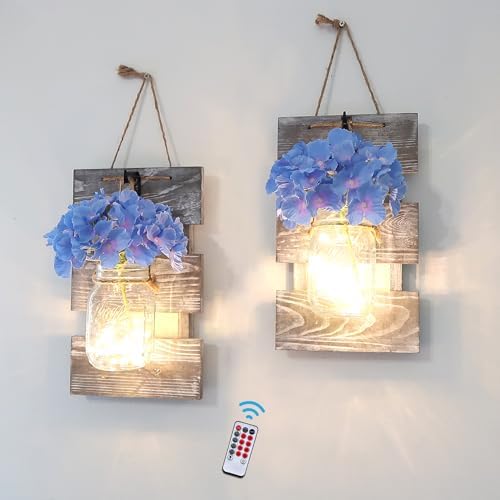 Besuerte Farmhouse Wall Decor Living Room, Rustic Wall Hanging Decor Mason Jar by LiveinspiredLiveBesuerte