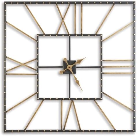 Signature Design by Ashley 40" Square Metal Wall Clock by Unknown