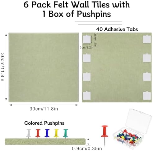 Large Cork Board 36" x 24", 6 Pack Felt Bulletin Board, Pin Boards - Image 3