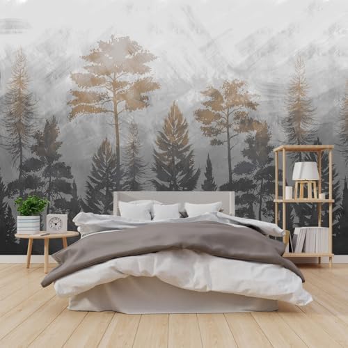 Abstract Forest Wallpaper Peel-and-Stick 58"x80" by GLWYHY