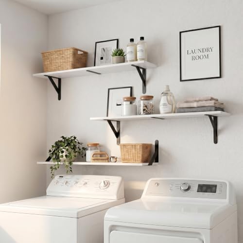 WOPITUES Long Wall Shelves 32″W x 8″D, Floating Book Shelves Max Load 65lbs - Image 4