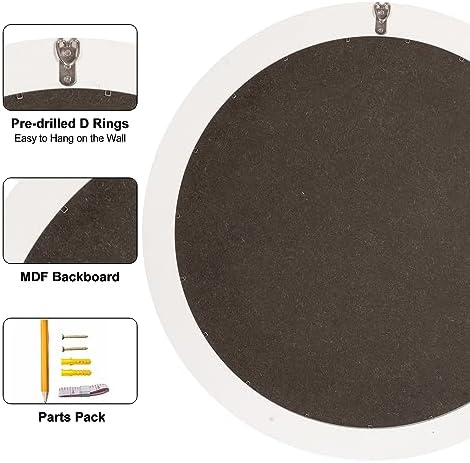 30 Inch Round Wall Mirror with White Frame - Image 5