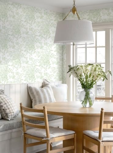 Heroad Green Floral Wallpaper Peel and Stick Wallpaper Flower Contact Paper - Image 5