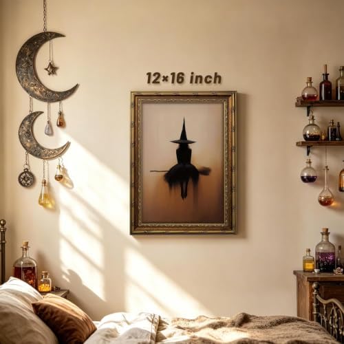 Vintage Gold Framed Halloween Canvas Wall Art - Image 6