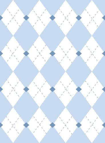 Simon&Siff Retro Checkered Peel and Stick Wallpaper Light Blue and White by SimonSiff