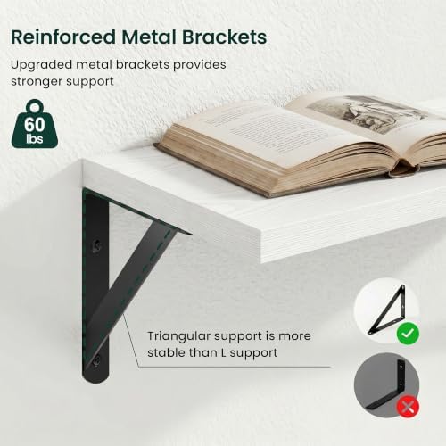 Floating Shelves, 8 Inch Deep Rustic Book Shelf - Image 5