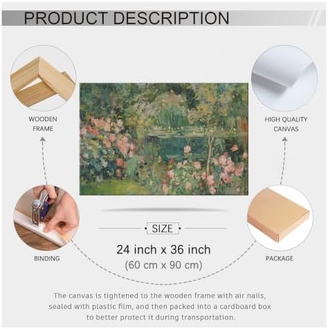 Sage Green Scenery Garden Wall Art Landscape Botanical Wildflower Poster 24x36 - Image 2