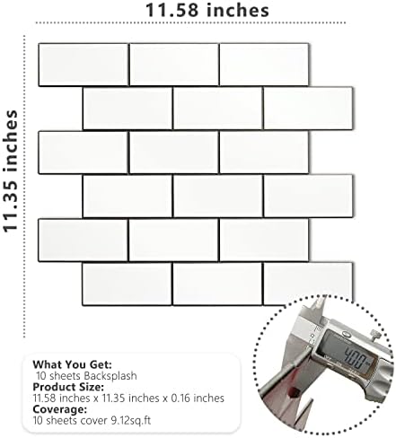 STICKGOO Peel and Stick Backsplash on Subway Tile, Polished White - Image 6