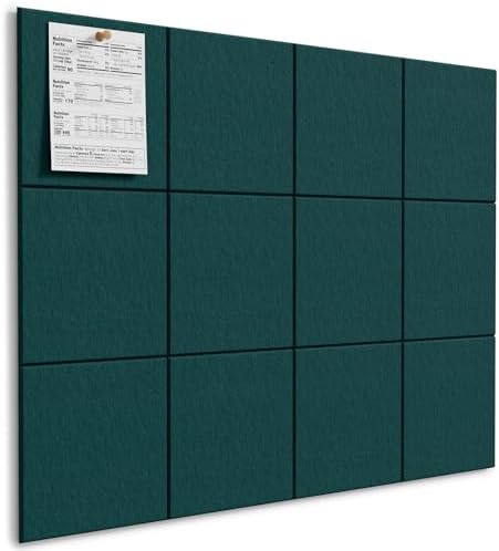 MaxGear Felt Bulletin Board 48" x 36", Dark Green Felt Wall Tile Wall Decor by MaxGear