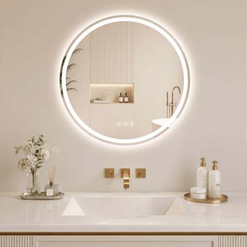 BEAUTYPEAK 22 Inch Round LED Bathroom Mirror by BEAUTYPEAK