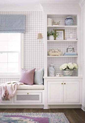 Heroad Pink Peel and Stick Wallpaper Boho Gingham Checkered Contact Paper - Image 5