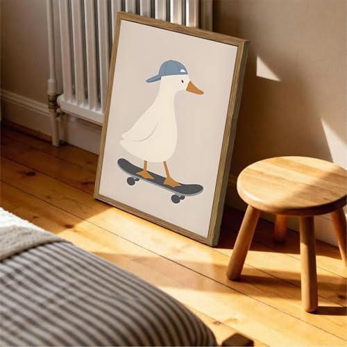Cute Goose Wall Art Funny Silly Goose Skateboard Wall Decor Painting Whimsical - Image 6